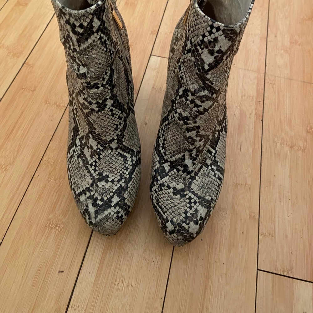 Faux Snake Skin Booties